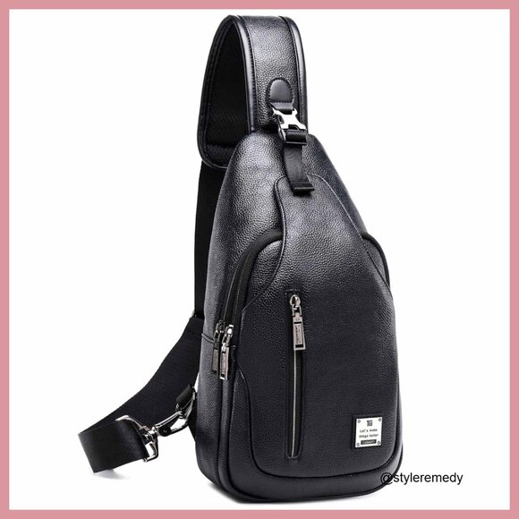 PU Leather Sling Bag Crossbody Backpack Travel Daypack Lightweight main image 7